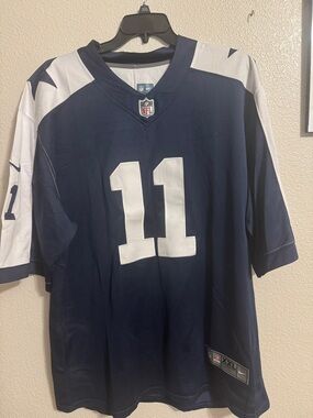 Dallas Cowboys Nike Navy and White NFL Shield Football Jersey